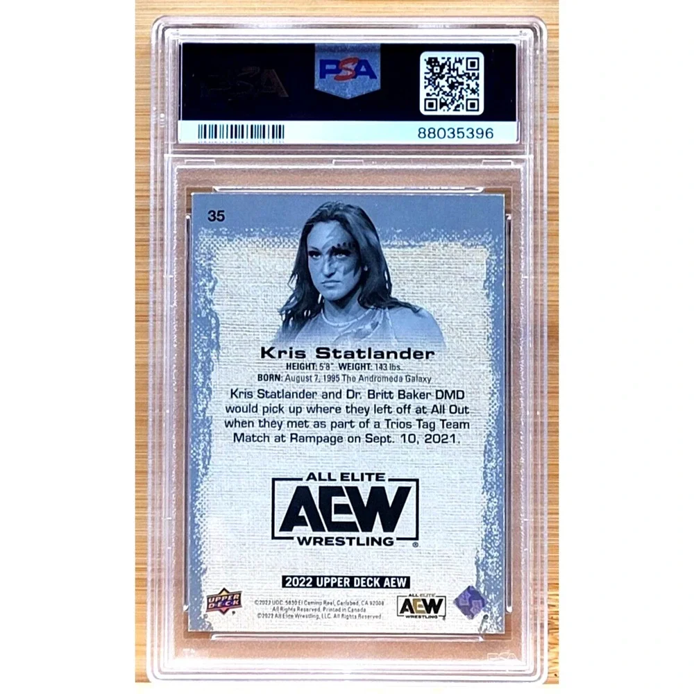 2022 UPPER DECK AEW KRIS STATLANDER HIGH GLOSS #D/ 10/10 PSA 9 MINT‎ AEW